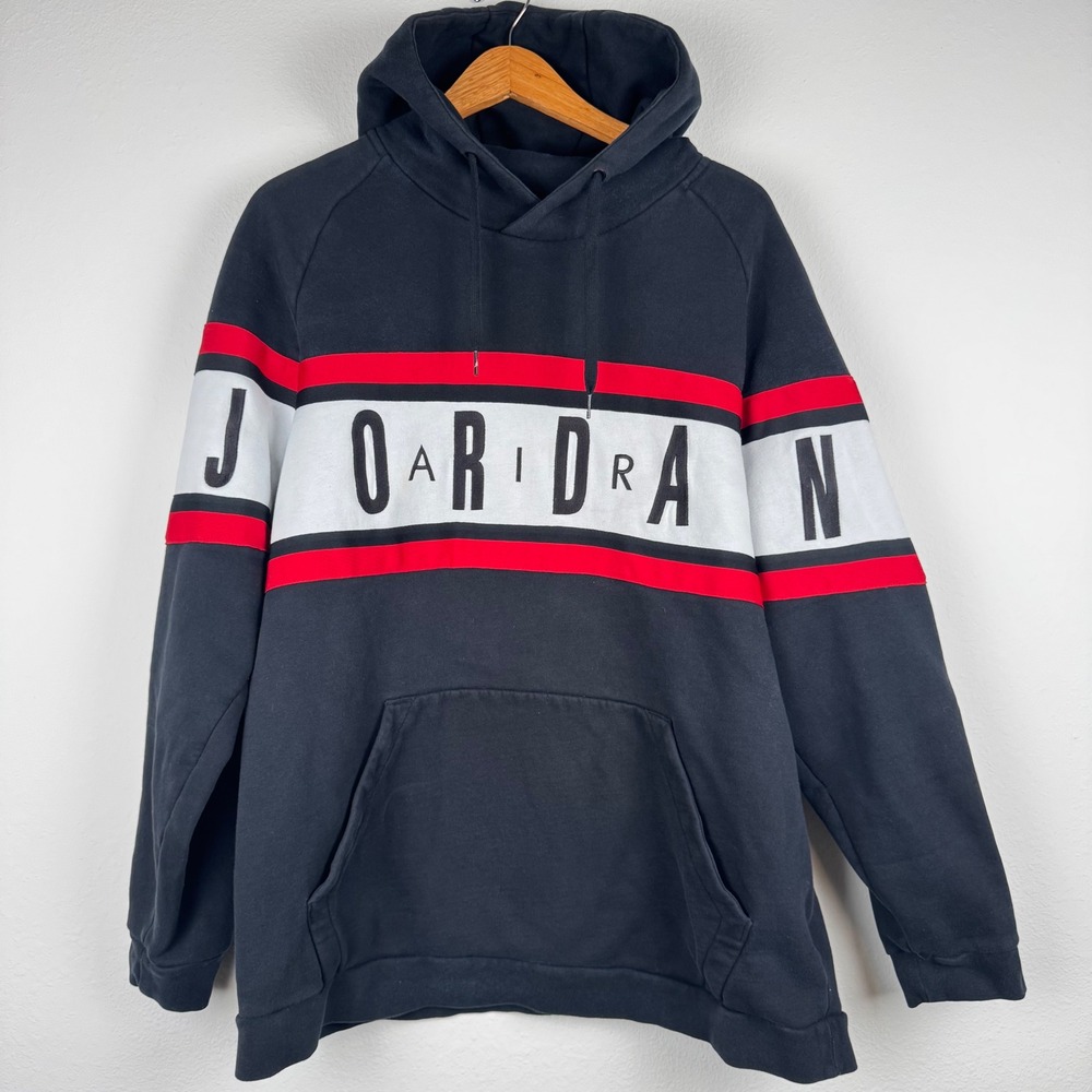 Jordan Hoodie Mens XXL Black Excellent Streetwear Pullover Sweatshirt